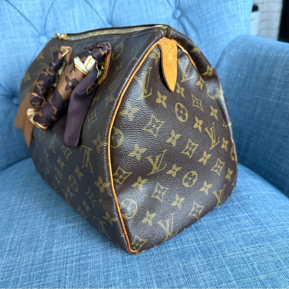 Louis Vuitton Speedy 30 Monogram Canvas Bag Brown LV Authentic - Picture 11 of 16